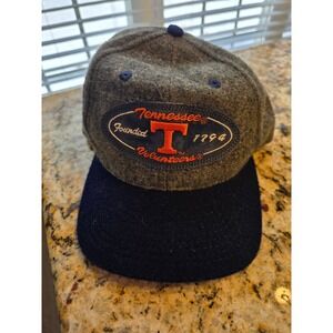 Tennessee Volunteers Hat Mens Grey Wool Adjustable Strapback Cap VTG Style UT